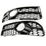 Honeycomb Fog Light Grilles Covers Pair Gloss Black Audi A4 B7 05-08 S-line