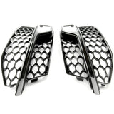 All Gloss Black Honeycomb Front Fog Light Grilles For Audi A3 8v S-line 2013-16