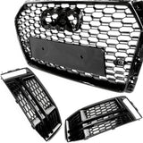 Audi A4 B9 RS4 Style Honeycomb Front Grilles with Fog Grille Kit