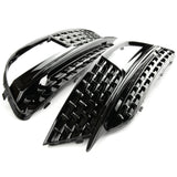 All Gloss Black Fog Light Grilles Covers Pair For Audi A5 05-08 S-line