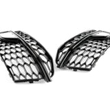 Honeycomb Gloss Black Front Fog Light Grilles Pair Left Right For Audi A5 S-line S5 2012-2016