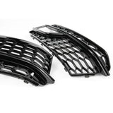 Honeycomb Gloss Black Front Fog Light Grilles Pair Left Right For Audi A5 S-line S5 2012-2016
