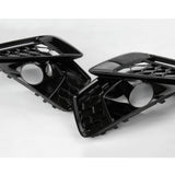 Audi A4 B9 Facelift RS4 Style All Gloss Black Honeycomb Front Bumper Grille and Fog Light Covers Kit