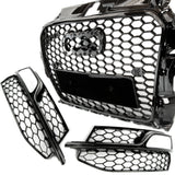 RS3 Style Honeycomb Front Grilles and Fogs for Audi A3 8v S-LINE & S3