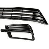 VW Caddy Van 2015-21 All Gloss Black Front Lower Bumper Grilles Fog Light Covers