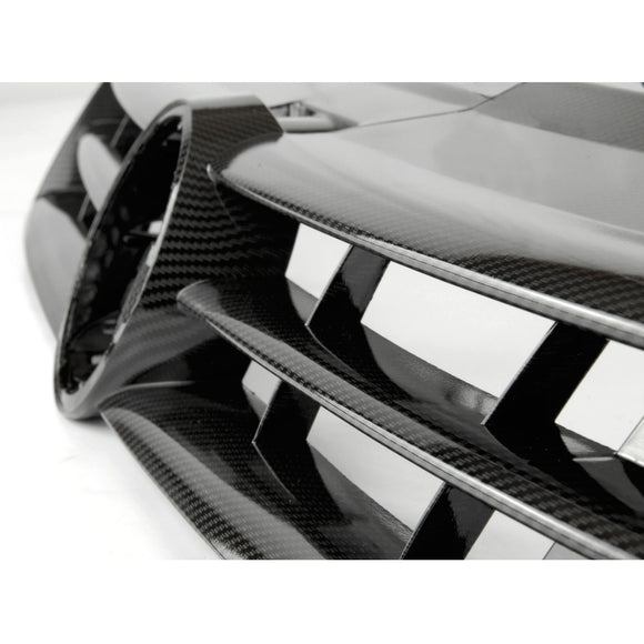 Carbon Fibre Effect Gloss Front Bumper Grille for VW Polo 6R 2009-2013