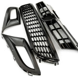 All Gloss Black Front Bumper Grilles Kit for VW Polo 6R 2009 - 2013