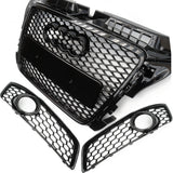 RS3 Style Honeycomb Front Grille & Fog Lights for Audi A3 8p