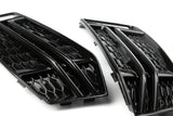 Audi A4 B9 2015-2019 S Line Gloss Black Front Bumper Grilles Left & Right