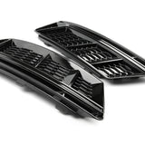 Audi A4 B9 2015-2019 Gloss Black Front Bumper Grilles Left & Right
