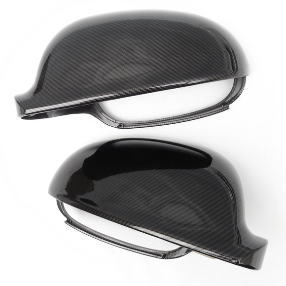 VW Golf mk5 Carbon Fibre Effect Black Door Wing Mirror Covers Caps