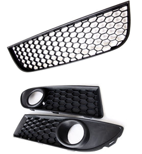 VW Polo 9n3 2005 - 2009 GTI Style Honeycomb Mesh Front Lower Bumper Grilles